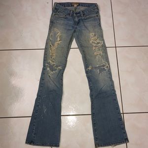 Abercrombie & Fitch destroyed lowrise bootcut jean